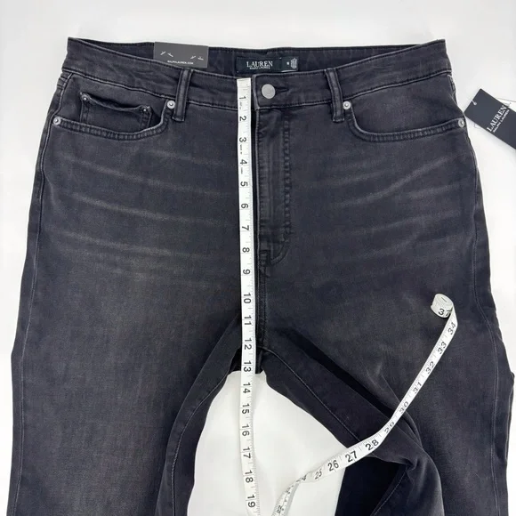 Lauren Ralph Lauren NWT Black High-Rise Skinny Ankle Super Stretch Jeans, 16 - Picture 9 of 16